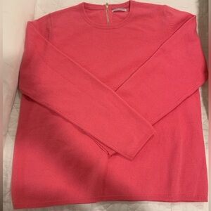 Frances Valentine Womens Vibrant Pink Crewneck Sweater